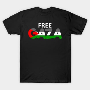 Free Gaza Free Palestine - Palestina Flag Design T-Shirt